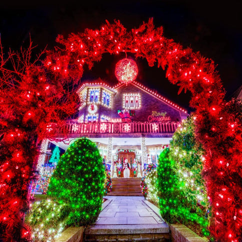 Red & Green Outdoor LED Christmas String Lights 100m