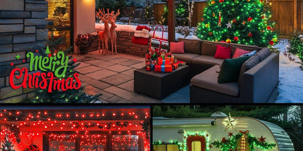 LED White Christmas Lights Outdoor, String Lights Plug in | Extendable, 8 Modes Christmas Tree Light, Timer, Durable, for Room Garden Patio Porch Wedding Christmas Halloween Decoration - Red & Green - Size 100m 1000-LED Light String with 3m Extension Cabl
