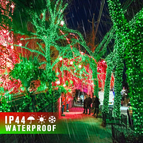 Red & Green Outdoor LED Christmas String Lights 100m