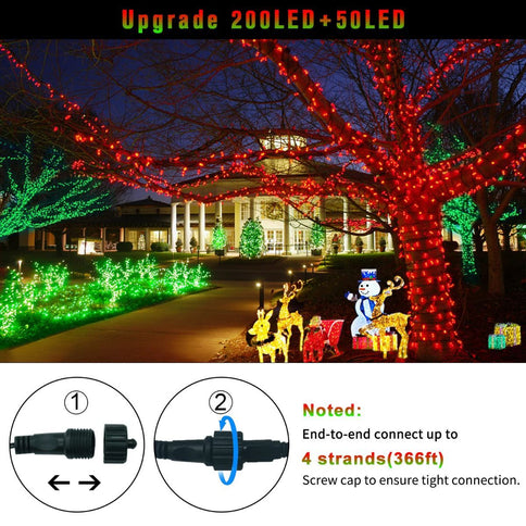 Red & Green Outdoor LED Christmas String Lights 100m