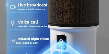 Smart Camera Pet Feeder with HD Camera, 4L Automatic Dog & Cat Food Dispenser with Wi-Fi, 2-Way Audio, Timer & Remote Control for Small/Medium Pets Tyack eCommerce Solutions