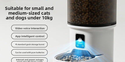 Smart Camera Pet Feeder with HD Camera, 4L Automatic Dog & Cat Food Dispenser with Wi-Fi, 2-Way Audio, Timer & Remote Control for Small/Medium Pets Tyack eCommerce Solutions