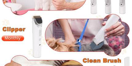 Dog Cat Grooming Vacuum Pet Scissors 6-In-1 Hair Removal Brush Pet Hair Adsorption