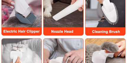 Dog Cat Grooming Vacuum Pet Scissors 6-In-1 Hair Removal Brush Pet Hair Adsorption