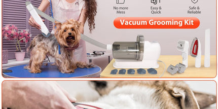 Dog Cat Grooming Vacuum Pet Scissors 6-In-1 Hair Removal Brush Pet Hair Adsorption