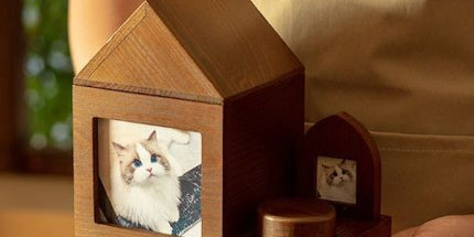 Pet Urn Nostalgia Passing Away Dog Cat Cabin Urn with Photo Frame Pet Coffin - Brown - Size Large group Tyack eCommerce Solutions