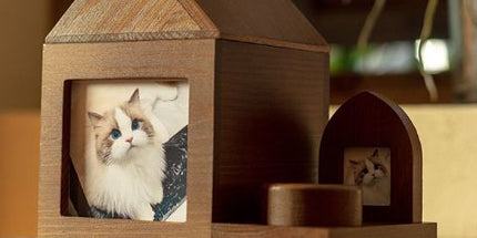 Pet Urn Nostalgia Passing Away Dog Cat Cabin Urn with Photo Frame Pet Coffin - Brown - Size Large group Tyack eCommerce Solutions