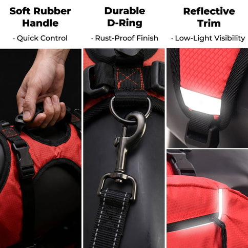 Dog Harness Storage Bags For Dogs Pet Accessories Dog Outdoor Gear High-Quality - Red - Size L