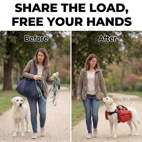 Dog Harness Storage Bags For Dogs Pet Accessories Dog Outdoor Gear High-Quality - Red - Size L