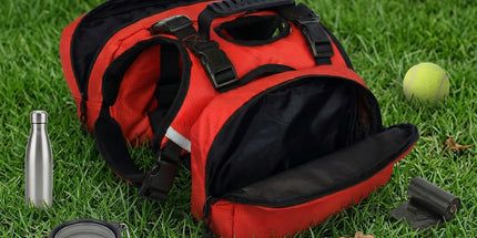 Dog Harness Storage Bags For Dogs Pet Accessories Dog Outdoor Gear High-Quality - Red - Size M