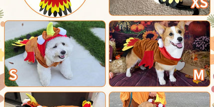 Dog Costumes Dog Turkey Costume, Thanksgiving Costume Pet Clothes Apparel for Thanksgiving Christmas Cosplay for Small Medium and Large Dogs - Brown - Size M