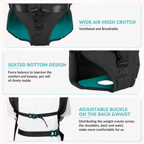 Dog Harness Storage Bags For Dogs Pet Accessories Dog Outdoor Gear High-Quality - Black - Size M