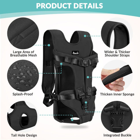 Dog Harness Storage Bags For Dogs Pet Accessories Dog Outdoor Gear High-Quality - Black - Size S
