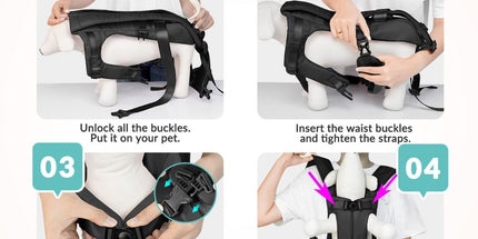 Dog Harness Storage Bags For Dogs Pet Accessories Dog Outdoor Gear High-Quality - Black - Size XL