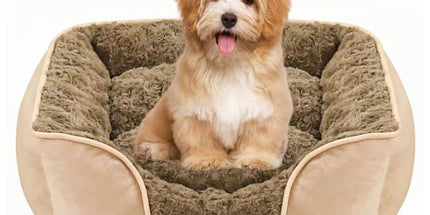 Dog Bed for Small Medium Dogs, Cat Bed for Indoor Cats. Washable Orthopedic Dog Bed. Removable Sleeping Mat, Durable Pet Bed with Anti-Slip Bottom - Camel - Size 90cm*80cm