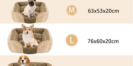 Dog Bed for Small Medium Dogs, Cat Bed for Indoor Cats. Washable Orthopedic Dog Bed. Removable Sleeping Mat, Durable Pet Bed with Anti-Slip Bottom - Dark Gray - Size 90cm*80cm