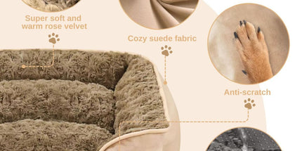 Dog Bed for Small Medium Dogs, Cat Bed for Indoor Cats. Washable Orthopedic Dog Bed. Removable Sleeping Mat, Durable Pet Bed with Anti-Slip Bottom - Dark Gray - Size 90cm*80cm