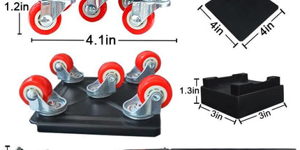 Large Furniture-Dolly-Furniture-Movers with-5-Wheels, Furniture Sliders Lifters Tool Set for Moving Heavy Duty, Furniture Dollies - Black-red Tyack eCommerce Solutions