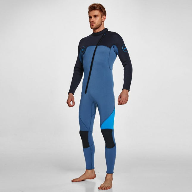 3MM Men's Full Wetsuit – 4-Way Stretch, UPF 50+, Thermal & Scratch Resistant for Diving & Surfing - Gray - Size XXL