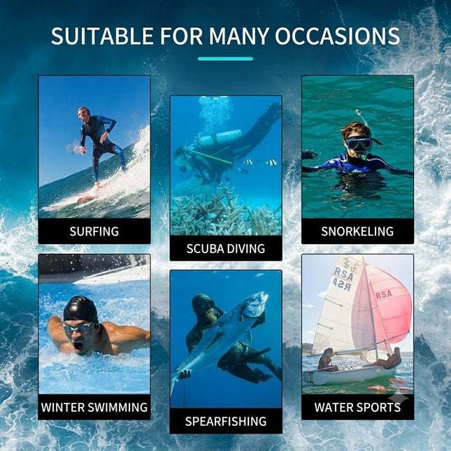3MM Men's Full Wetsuit – 4-Way Stretch, UPF 50+, Thermal & Scratch Resistant for Diving & Surfing - Gray - Size XXL