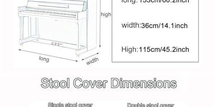 Leather Upright Piano Cover, Piano Full Cover Dustproof Waterproof, Universal Upright Piano Leather Protective Cover, Block Sunlight, Moisture, Dust - Black - Size Only pian cover Tyack eCommerce Solutions
