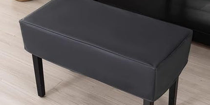 Leather Upright Piano Cover, Piano Full Cover Dustproof Waterproof, Universal Upright Piano Leather Protective Cover, Block Sunlight, Moisture, Dust - Black - Size Double seat cover+piano cover Tyack eCommerce Solutions