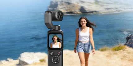 4K Vlogging Camera with 330° Gimbal Lens & 75MP Photo, WiFi Pocket Camera Compact Vlog Camera for Beginners, 330 Degree Rotating Lens, Content Creator Kit with Tripod & 16GB Card - Black - Size 158mm Tyack eCommerce Solutions
