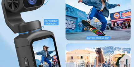 4K Vlogging Camera with 330° Gimbal Lens & 75MP Photo, WiFi Pocket Camera Compact Vlog Camera for Beginners, 330 Degree Rotating Lens, Content Creator Kit with Tripod & 16GB Card - Black - Size 158mm Tyack eCommerce Solutions