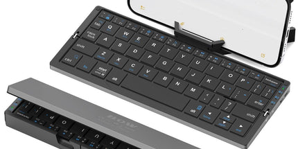 Foldable Bluetooth Keyboard with Magnetic Stand,Aluminum Alloy Mini Quiet Folding Portable Lightweight Travel Rechargeable Pocket for Tablet,iPad, Phones - Black - Size 20.25*8.92cm Tyack eCommerce Solutions