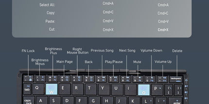 Foldable Bluetooth Keyboard with Magnetic Stand,Aluminum Alloy Mini Quiet Folding Portable Lightweight Travel Rechargeable Pocket for Tablet,iPad, Phones - Black - Size 20.25*8.92cm Tyack eCommerce Solutions