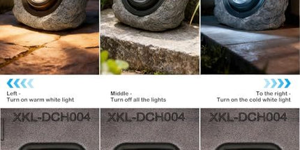 2Pack Solar Rock Lights Outdoor – Ash Gray Garden Stone Spotlights with IP65 Waterproof LED, Switchable Warm & Cool White, Auto On/Off for Pathway, Walkway, Yard & Patio(gray) Tyack eCommerce Solutions