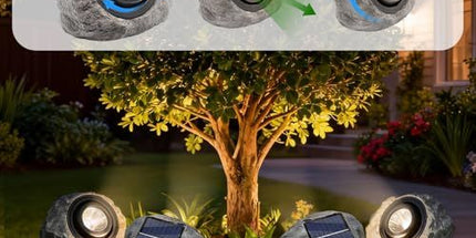 2Pack Solar Rock Lights Outdoor – Ash Gray Garden Stone Spotlights with IP65 Waterproof LED, Switchable Warm & Cool White, Auto On/Off for Pathway, Walkway, Yard & Patio(gray) Tyack eCommerce Solutions