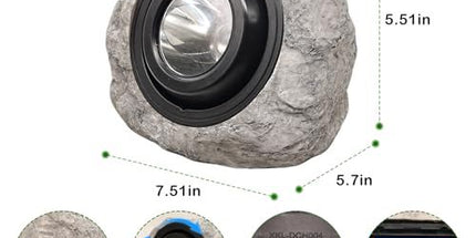 4Pack Solar Rock Lights Outdoor – Ash Gray Garden Stone Spotlights with IP65 Waterproof LED, Switchable Warm & Cool White, Auto On/Off for Pathway, Walkway, Yard & Patio(gray) Tyack eCommerce Solutions