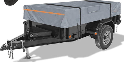 6*12 Heavy Duty RV & Trailer Cover, Travel Trailer Toy Hauler & Camper Cover 420D Dust and UV Protection with Tongue Jack Protection Windproof Straps(gray) Tyack eCommerce Solutions