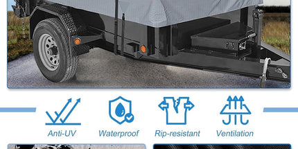 7*14 Heavy Duty RV & Trailer Cover, Travel Trailer Toy Hauler & Camper Cover 420D Dust and UV Protection with Tongue Jack Protection Windproof Straps(gray) Tyack eCommerce Solutions