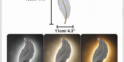 2Pack Modern Feather Wall Sconce – LED Decorative Wall Light with Artistic 3D Feather Design & Soft Ambient Backlight, Elegant Accent Lighting for Bedroom, Living Room & Hallway(White) Tyack eCommerce Solutions