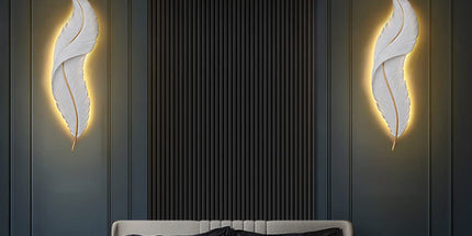 2Pack Modern Feather Wall Sconce – LED Decorative Wall Light with Artistic 3D Feather Design & Soft Ambient Backlight, Elegant Accent Lighting for Bedroom, Living Room & Hallway(Pink) Tyack eCommerce Solutions