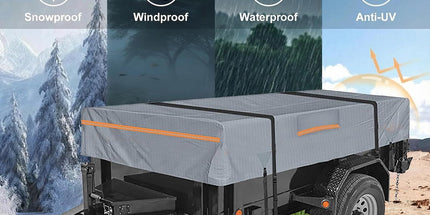 6*10 Heavy Duty RV & Trailer Cover, Travel Trailer Toy Hauler & Camper Cover 420D Dust and UV Protection with Tongue Jack Protection Windproof Straps(gray) Tyack eCommerce Solutions
