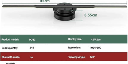 3D Hologram Projector, 4/16 Inch Christmas & Halloween HD LED Hologram Projector Holographic Advertising Display with Remote, WiFi and APP, Holographic Video Advertising for Home(black) Tyack eCommerce Solutions