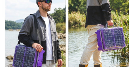Upgraded Large Capacity Waterproof Floating Tackle Box with Rod Holder, Airtight Organizer with Removable Trays for Lures Hooks Baits, Durable Fishing Gear Storage Gift for Anglers(purple) Tyack eCommerce Solutions