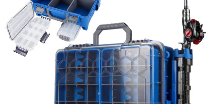 Upgraded Large Capacity Waterproof Floating Tackle Box with Rod Holder, Airtight Organizer with Removable Trays for Lures Hooks Baits, Durable Fishing Gear Storage Gift for Anglers(purple) Tyack eCommerce Solutions