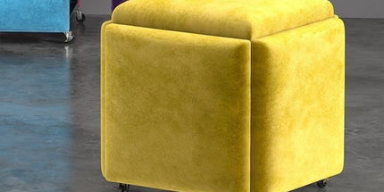 Stool, 5 in 1 Nesting Ottoman Stool with Swivel Casters Stackable Cube Square Sofa Vanity Movable Footstool for Living Room Bedroom(Five Colour) Tyack eCommerce Solutions