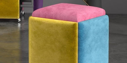 Stool, 5 in 1 Nesting Ottoman Stool with Swivel Casters Stackable Cube Square Sofa Vanity Movable Footstool for Living Room Bedroom(Purple) Tyack eCommerce Solutions