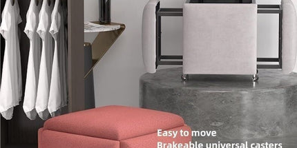 Stool, 5 in 1 Nesting Ottoman Stool with Swivel Casters Stackable Cube Square Sofa Vanity Movable Footstool for Living Room Bedroom(Blue) Tyack eCommerce Solutions