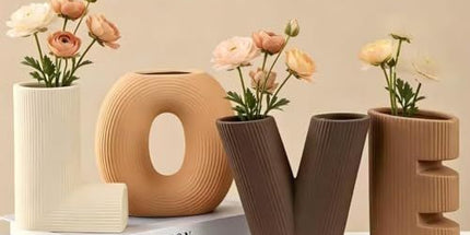 Love Vase 4-Piece Ceramic Vase Set – Stylish Floral Decorative Vases for Entryway, Table Centerpiece & Home Décor(Beige, Light Taupe, Dark Brown) Tyack eCommerce Solutions