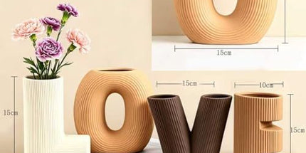 Love Vase 4-Piece Ceramic Vase Set – Stylish Floral Decorative Vases for Entryway, Table Centerpiece & Home Décor(Beige, Light Taupe, Dark Brown) Tyack eCommerce Solutions