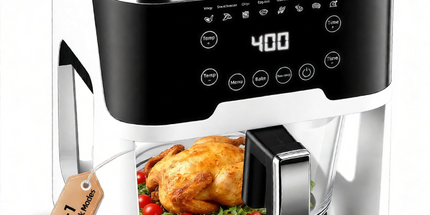 6.0QT Glass Air Fryer with Touchscreen Control – 1500W, Power-Off & Overheat Protection, Adjustable Time & Temperature, 360° Air Circulation, Dishwasher Safe & Easy Clean(white) Tyack eCommerce Solutions