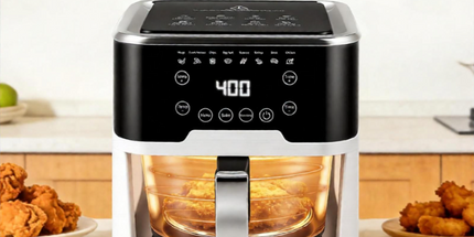 6.0QT Glass Air Fryer with Touchscreen Control – 1500W, Power-Off & Overheat Protection, Adjustable Time & Temperature, 360° Air Circulation, Dishwasher Safe & Easy Clean(white) Tyack eCommerce Solutions