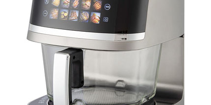 5L Smart Air Fryer with 360° Visible Glass Window, Zero-Coating Titanium Pot, Large Color Screen, One-Touch Control, 200° High-Temp Roasting for Healthy Crispy Meals.(Silver) Tyack eCommerce Solutions
