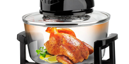 12L 8-in-1 Electric Air Fryer with 360° Panoramic Glass Bowl, 1200W Low-Fat Multi-Purpose Cooker for Roast Chicken, Pizza, and Family Meals.(black) Tyack eCommerce Solutions